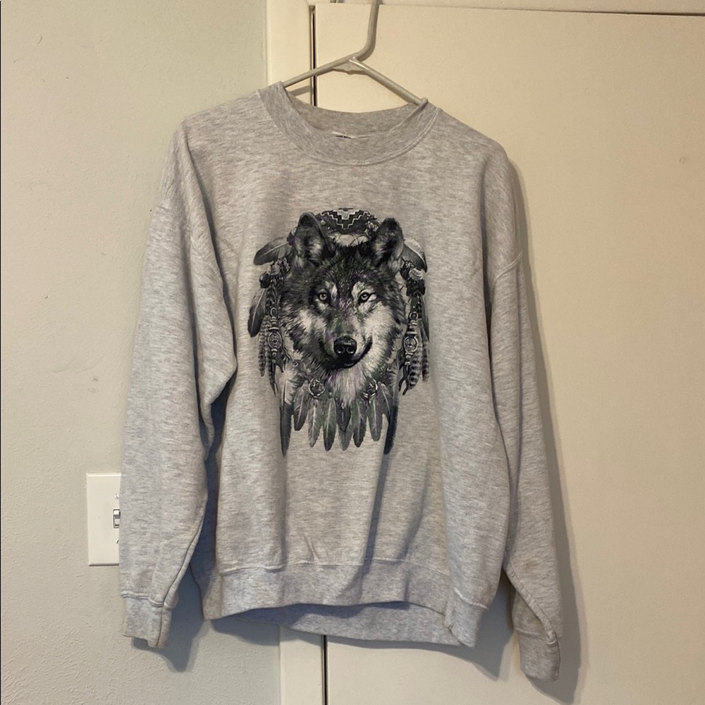 Gray Wolf Graphic Men's Sweater